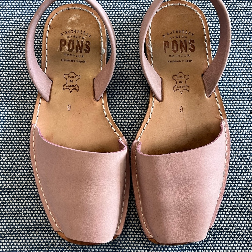 Pons Avacra Classic Blush Leather Sandals